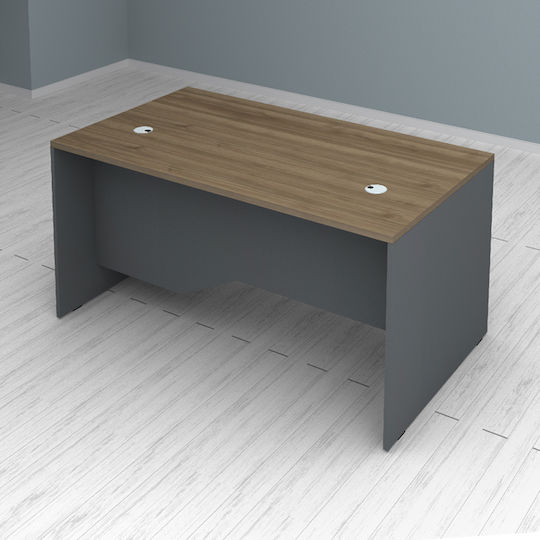 Επαγγελματικό Γραφείο Venturo με Βιβλιοθήκη 150x80x75εκ. Ανθρακί - Καρυδί