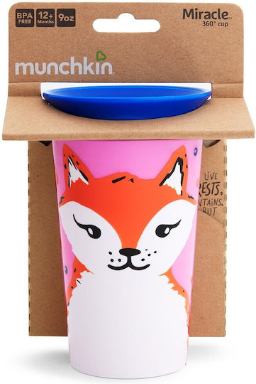 Munchkin Baby Cup Miracle 360° Wildlove Sippy Cup made of Plastic Blue 266ml for 12m+m+