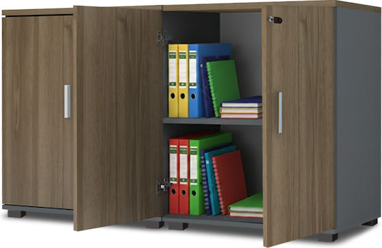 Venturo Wooden Office Cabinet with Lock Anthracite 160x40x80cm