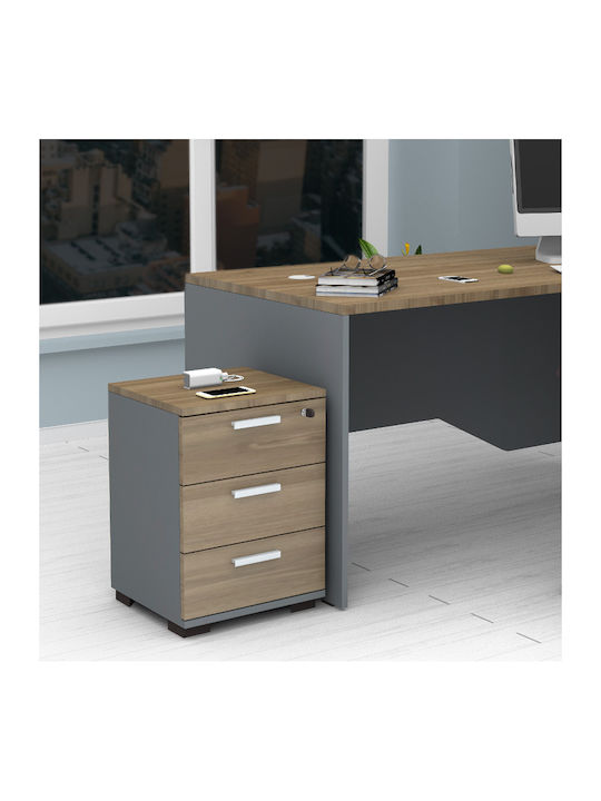 Wooden Office Drawer Venturo Venturo with Lock & Drawers Anthracite 39x40x57cm