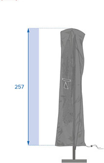 Hesperide Protective Umbrella Cover 70x40x257cm in Grey Color