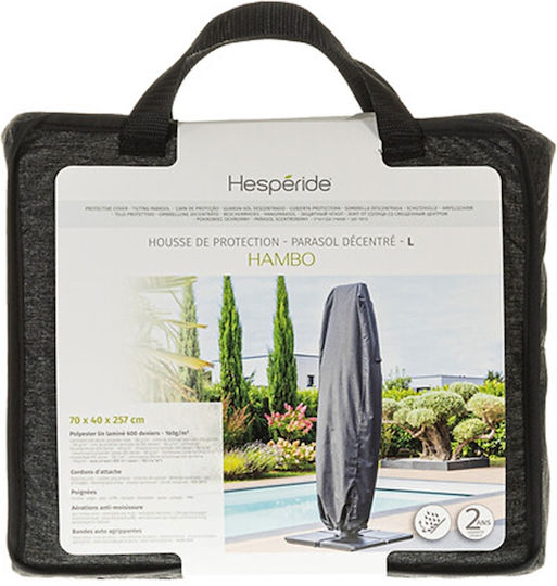 Hesperide Protective Umbrella Cover 70x40x257cm in Grey Color