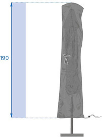 Hesperide Protective Umbrella Cover 50x50x190cm in Grey Color