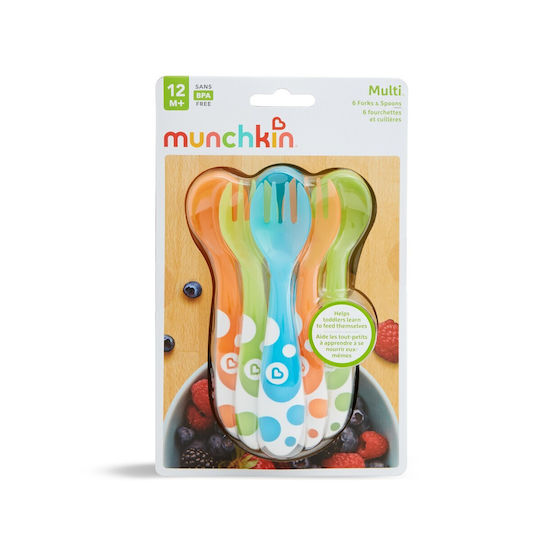 Munchkin Baby Set with Fork made of Plastic for 12+ months Multicolour 6pcs