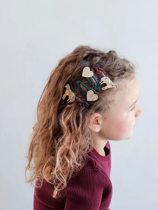 Mimi & Lula Set of Kids Hair Clips with Bobby Pin / Hair Clip Heart