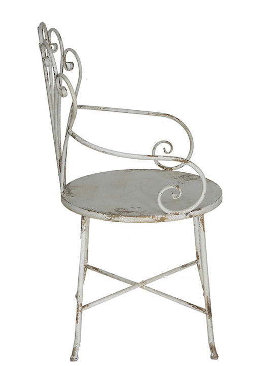 Scaun De Exterior Metalic Alb 62x56x97cm