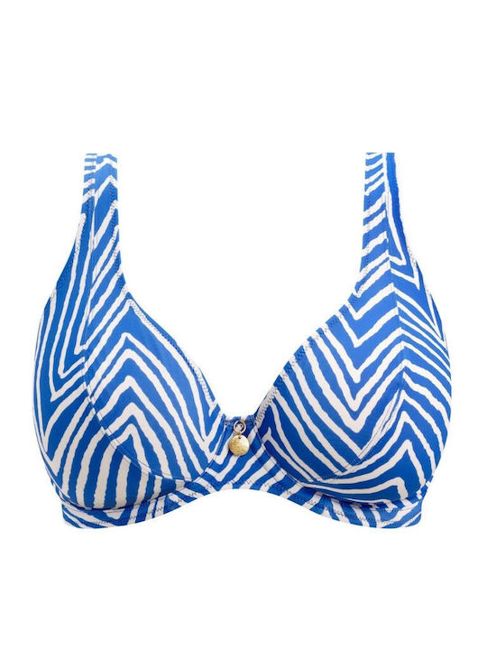 Fiji Falls Bikini Top With Padding Blue
