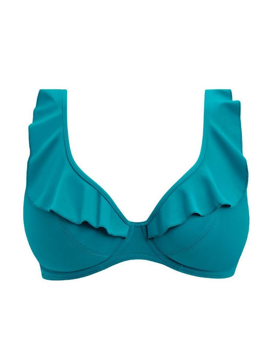 "jewel Cove" Bikini Top Πετρόλ