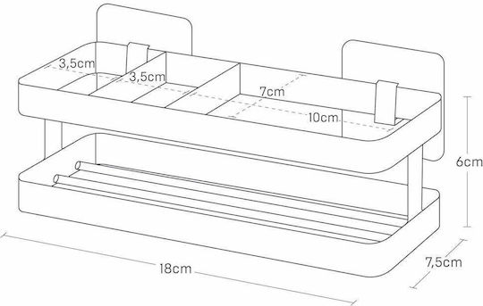 Yamazaki Επιτοίχιο Ράφι Inox 18x6εκ. Μαύρο