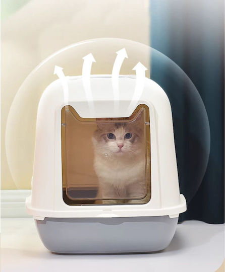 Closed Cat Toilet with Sieve White L47 x W36 x H37cm