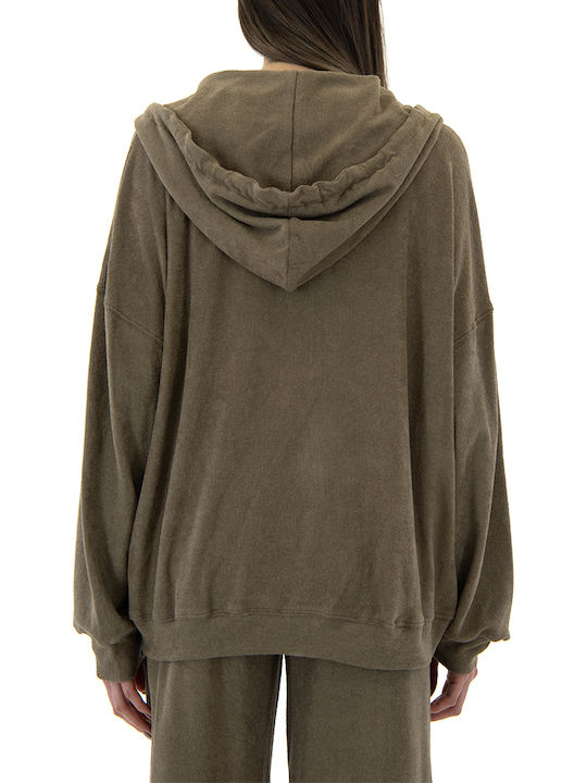 Four Minds Women's Sweatshirt Cardigan Hooded Beige