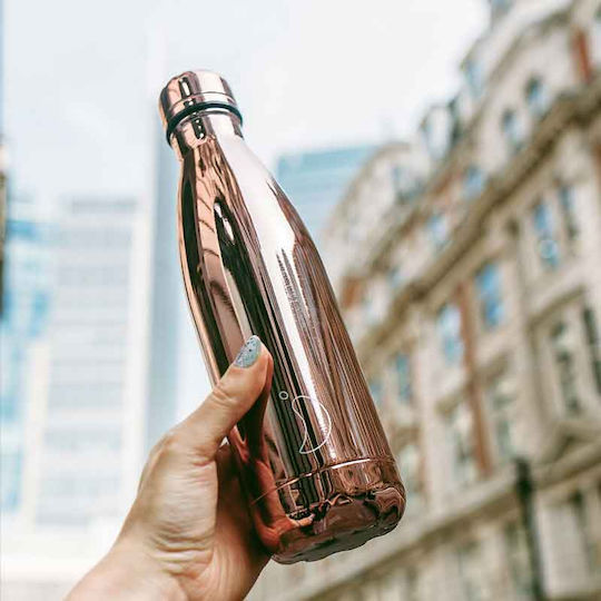 Chilly's Chrome Bottle Thermos Stainless Steel BPA Free 500ml Rose Gold