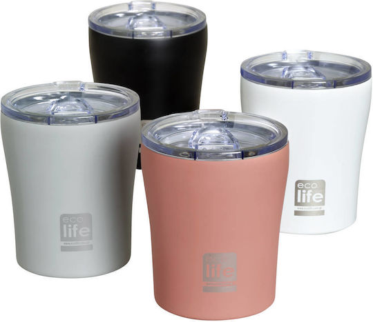 Ecolife Glass Thermos Stainless Steel BPA Free 300ml Gray with Mouthpiece