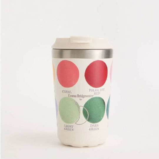 Chilly's Coffee Cup Emma Bridgewater Glass Thermos Stainless Steel BPA Free 340ml Colour Palette