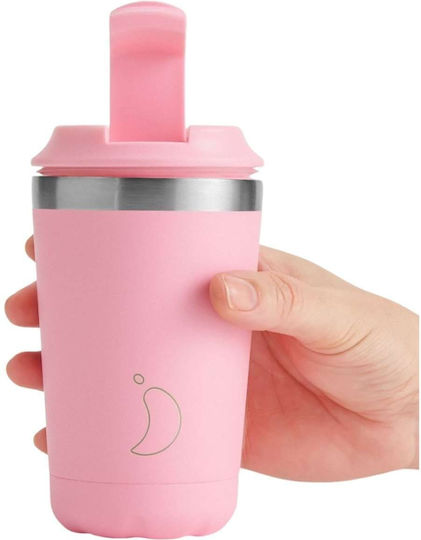 Chilly's Glass Thermos Stainless Steel BPA Free 340ml Pastel Pink