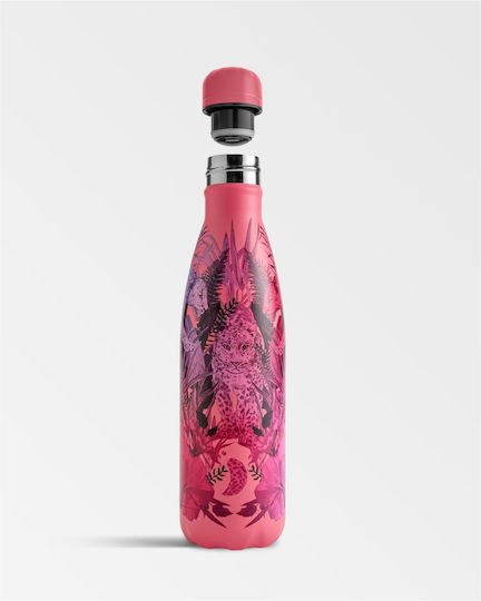 Chilly's Original Series Tropical Μπουκάλι Θερμός Ανοξείδωτο BPA Free 500ml Tropical Mirror