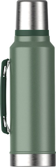 Stanley Legendary Classic Sticlă Termos Oțel Inoxidabil Fără BPA 1.4l Hammertone Verde cu Mâner