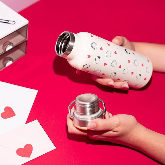 Grupo Erik Snoopy Stainless Steel Thermos Bottle 500ml Snoopy Love Season With Handle