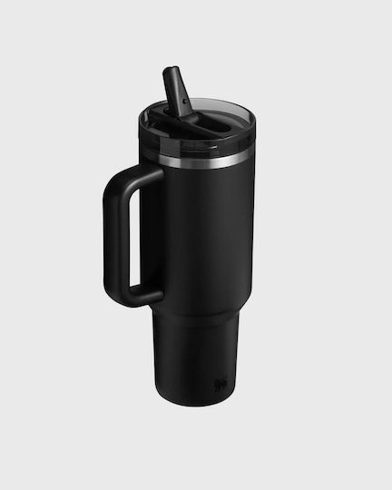 Stanley Flip Straw Quencher Protour Чаша с Дръжка Термоси Неръждаема Стомана 1.18л Черен 2.0 с Сламка и Дръжка