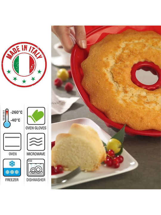 Guardini Juliette Silicone Cake Mold Ciambella Ø24cm Red Made In Italy