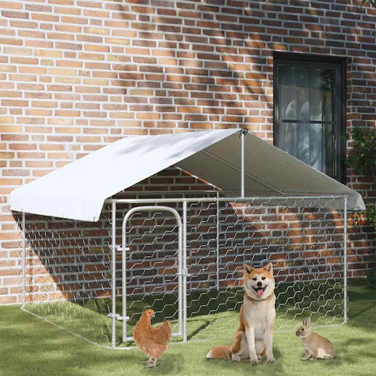 vidaXL Park Dog made of Metal in Silver Color 200 x 200 x 150cm