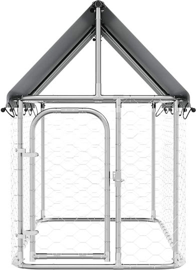 vidaXL Outdoor Park Dog made of Metal in Silver Color 150 x 150 x 200cm