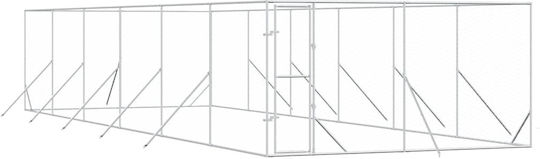 vidaXL Парк за Кучета от Метал в Сребрист Цвят 400 x 12 x 200см.