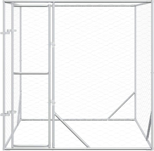 vidaXL Metallisches Hundetorg 200x200x200cm Silber