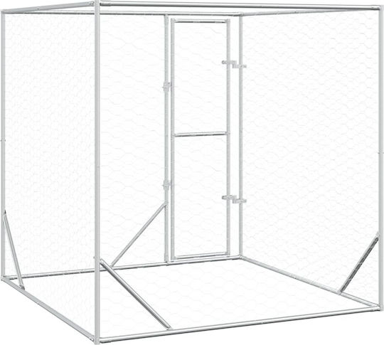 vidaXL Metallisches Hundetorg 200x200x200cm Silber