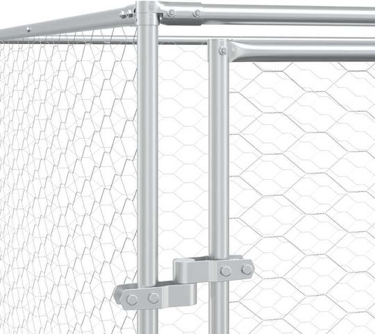 vidaXL Metallisches Hundetorg 200x200x200cm Silber