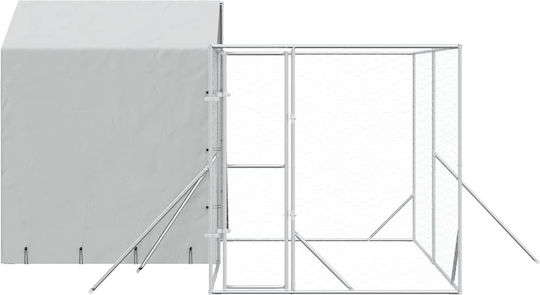 vidaXL Metallisches Hundepark 400x400x250cm Silber
