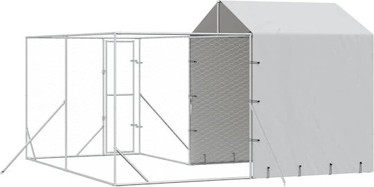 vidaXL Metallisches Hundepark 400x400x250cm Silber