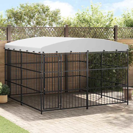 vidaXL Μεταλλικό Πάρκο Σκύλου 300x300x210εκ. Μαύρο