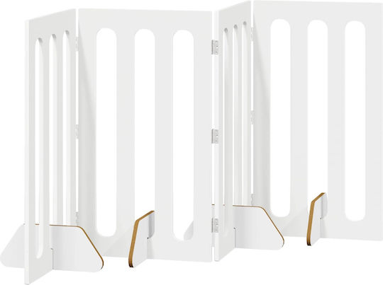 vidaXL Divider De Verandă Din Lemn Pentru Câini Cu 4 Panouri 201x38x90 Cm Alb