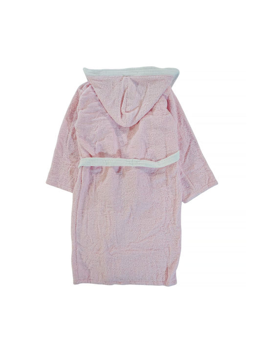 Minilori Baby Kids Bathrobe Pink with Hood