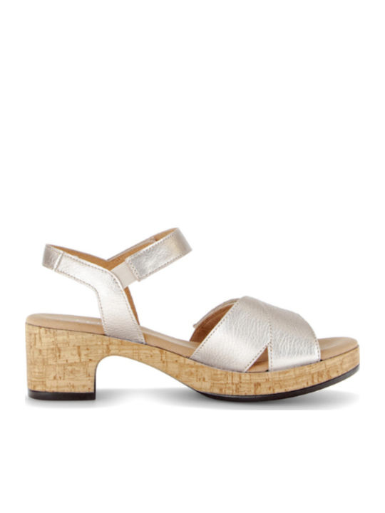 Damen Sandalen Aus Leder Anatomisch Beiges