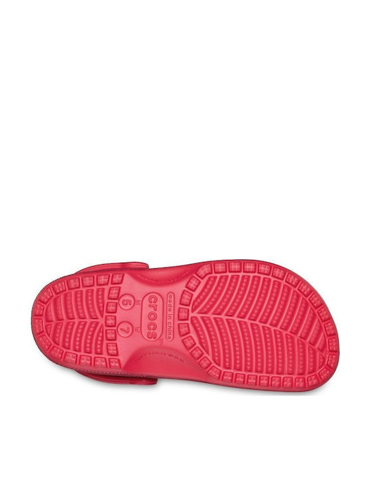 Crocs Classic Glitter Clog Γυναικεία Σαμπό Κόκκινα