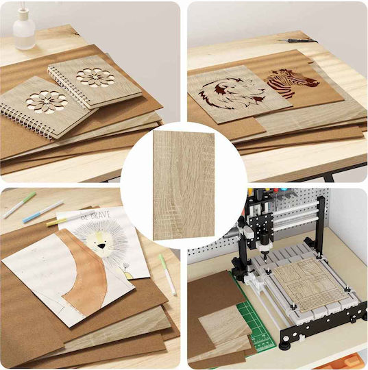 Vidaxl Wooden Craft Decoration Plates 50 Pcs Sonoma Oak 30 X 42 X 0.3 Cm