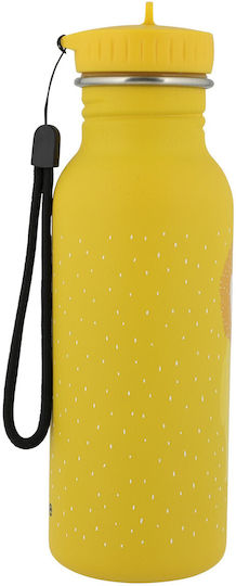 Trixie Kids Water Bottle Stainless Steel with Screw Cap Non Spill Yellow 500ml