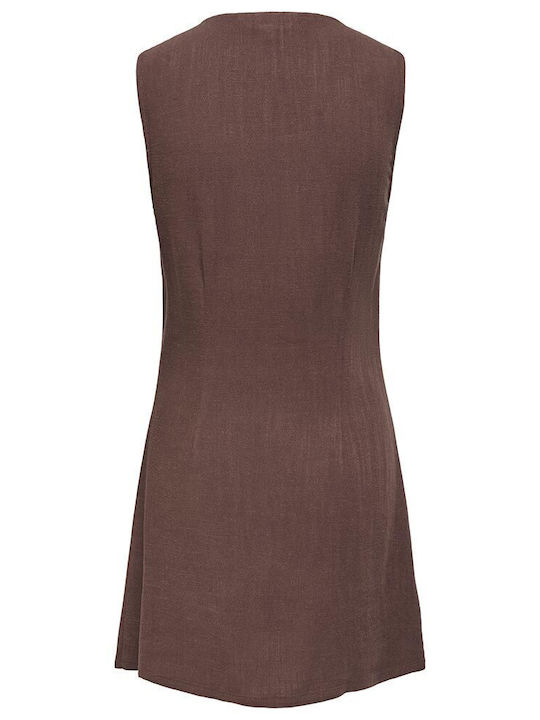 Siesta Summer Mini Dress Brown