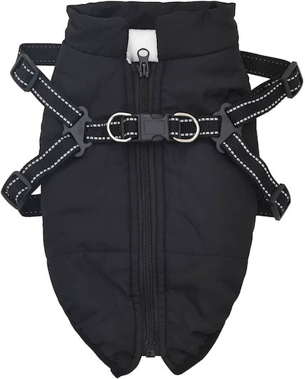 vidaXL Hundemantel Fleece / Wasserdicht Schwarz XLarge