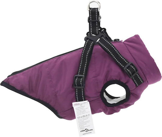 vidaXL Purple Fleece / Waterproof Dog Coat Large