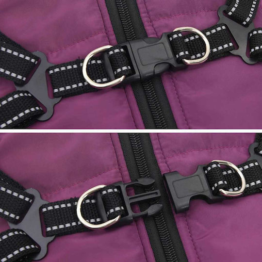vidaXL Purple Fleece / Waterproof Dog Coat Small