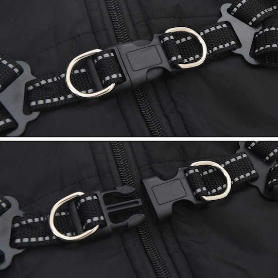 vidaXL Black Fleece / Waterproof Dog Coat Small
