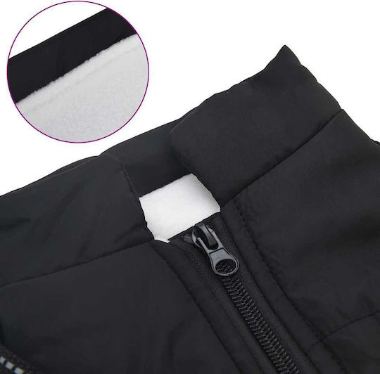 vidaXL Black Fleece / Waterproof Dog Coat Small