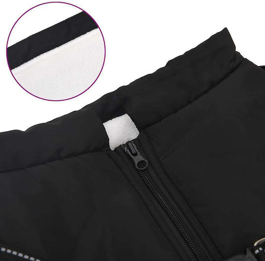 vidaXL Black Fleece / Waterproof Dog Coat XXXXLarge