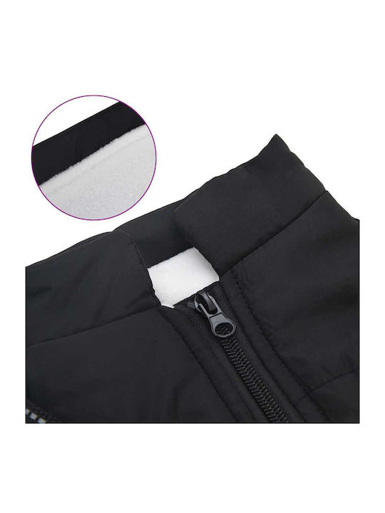 vidaXL Μπουφάν Σκύλου Fleece / Αδιάβροχο Μαύρο Large