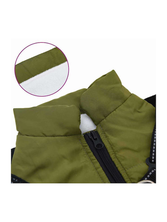 vidaXL Green Fleece / Waterproof Dog Coat Small