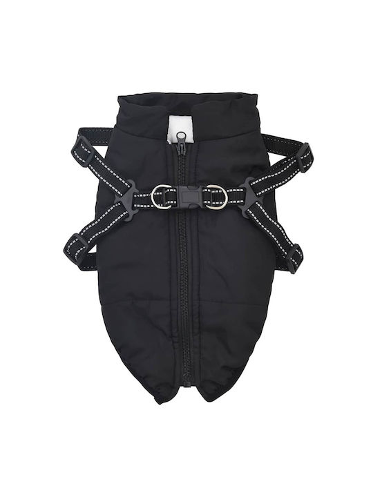 vidaXL Black Fleece / Waterproof Dog Coat Medium