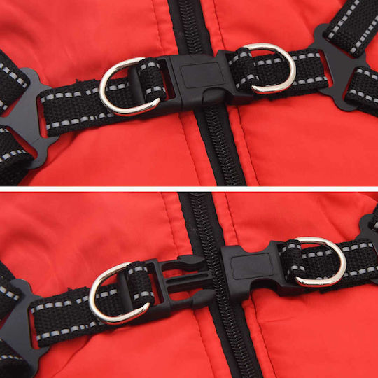 vidaXL Hundemantel Fleece / Wasserdicht Rot XLarge